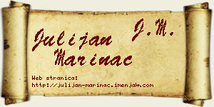 Julijan Marinac vizit kartica